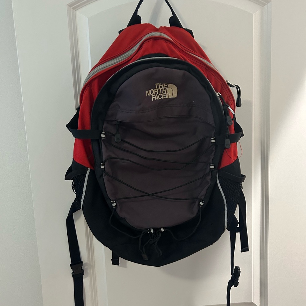 The North Face Red and Black Backpack